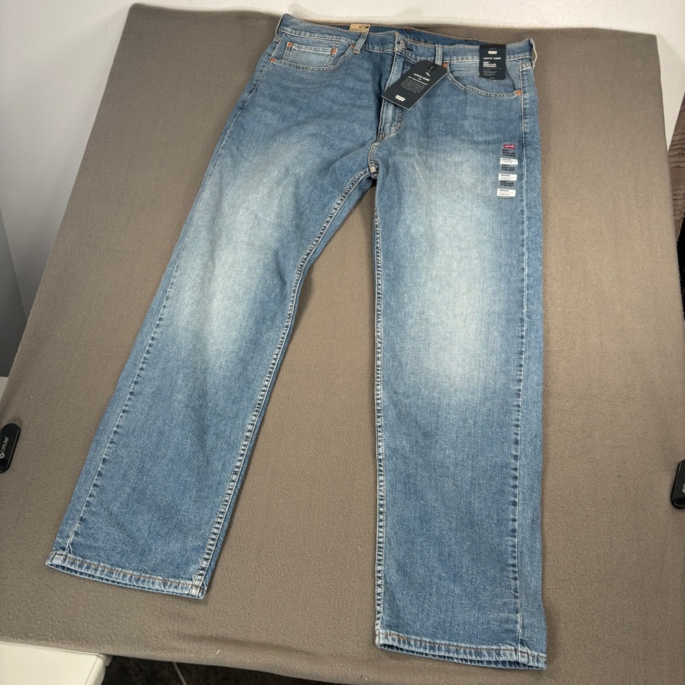 Levi's 505 Regular Straight Jeans Mens Size 40x32 Blue Stretch 00505-2541